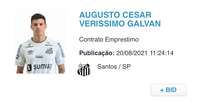 Augusto Galván foi inscrito no BID nesta sexta-feira. (Foto: Reprodução)  Foto: Gazeta Esportiva
