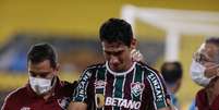 Ganso sofreu lesão sozinho em lance que tentou marcar de bicicleta (Foto: Staff Images / CONMEBOL)  Foto: Lance!