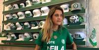 Leila Pereira, durante votação para o conselho do Palmeiras (Foto: Reprodução/Instagram)  Foto: Lance!