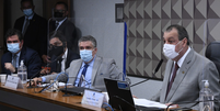 Depoimento na CPI da Covid começa revelando 'banco fake' e suposta fraude  Foto: Edilson Rodrigues/Agência Senado