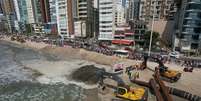 Especialistas veem com ressalvas projetos de dragagem e alargamento de praia, como o de Camboriú  Foto: Isaac Orcino/divulgação / Estadão