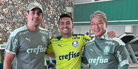 Dudu, em postagem em seu Instagram, ao lado de preparador e fisioterapeuta do Palmeiras  Foto: Reprodução/Instagram/@7_dudu