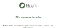 Imagem publicada no site do FIB Bank após ataque hacker   Foto: Reprodução/FIB Bank / Tecnoblog