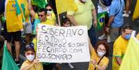 Manifestantes em ato a favor do governo Bolsonaro  Foto: Bruno Cruz/Photopress / Estadão Conteúdo