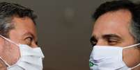 Presidentes da C&acirc;mara, Arthur Lira, e do Senado, Rodrigo Pacheco, durante entrevista coletiva em Bras&iacute;lia
12/02/2021 REUTERS/Ueslei Marcelino  Foto: Reuters
