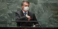 Bolsonaro durante discurso na Assembleia-Geral da ONU  Foto: EPA / Ansa - Brasil