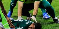 Dudu comemora o seu gol, durante partida valida pela semifinal da Copa Libertadores  Foto: Rodney Costa / Gazeta Press