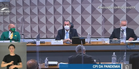 Sessão da CPi da Covid desta quarta-feira.  Foto: Reprodução / TV Senado