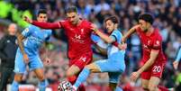 Liverpool e Manchester City empataram em 2 a 2 (Foto: PAUL ELLIS / AFP)  Foto: Lance!