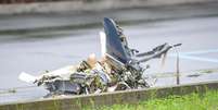 Parte dos destro&ccedil;os do avi&atilde;o   Foto: Claudio Furlan/LaPresse via ZUMA Press / Reuters