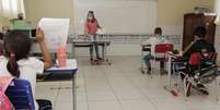 Sala de aula com distanciamento entre alunos  Foto: Dirceu Portugal/FotoArena / Estadão
