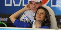 Rubinho Barrichello e Paloma Tocci durante a etapa de Velocitta da Stock Car (Reprodução / Instagram)  Foto: Lance!