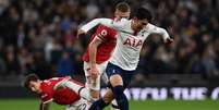 Em Londres, o Manchester United, de vermelho, goleou o Tottenham e se reabilitou (Foto: GLYN KIRK / AFP)  Foto: Lance!