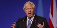 Primeiro-ministro brit&acirc;nico, Boris Johnson, discursa durante a confer&ecirc;ncia clim&aacute;tica COP26 em Glasgow
01/11/2021 Steve Reigate/Pool via REUTERS  Foto: Reuters