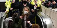 A ativista Greta Thunberg lidera protestos em Glasgow, Escócia  Foto: Reprodução/Instagram