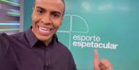 Thiago Oliveira agora é apresentador do 'Fantástico'(Reprodução/GloboEsporte)  Foto: Lance!