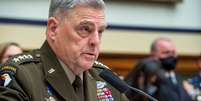 Chefe do Estado-Maior Conjunto das Forças Armadas dos EUA, Mark Milley, durante audiência na Câmara dos Deputados dos Estados Unidos
29/09/2021 Rod Lamkey/Pool via REUTERS  Foto: Reuters