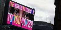 Propaganda é exposta durante realização da COP26 em Glasgow, no Reino Unido
07/11/2021 REUTERS/Yves Herman  Foto: Reuters