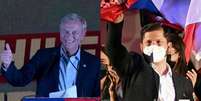 José Antonio Kast, candidato da extrema direita, e Gabriel Boric, da esquerda, foram os candidatos mais votados neste domingo e vão disputar segundo turno no dia 19 de dezembro  Foto: Getty Images / BBC News Brasil