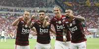 Jogadores do Flamengo celebram vitória no Brasileirão de 2019   Foto: MARCELO DE JESUS/Raw Image / Gazeta Press