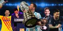 Lionel Messi teve ano agitado, deixou o Barcelona e pela primeira vez defendeu outro time (Foto: Arte Lance!)  Foto: Lance!