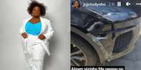 Jojo Todynho reclama do seu carro Jaguar riscado Reprodu&ccedil;&atilde;o/Instagram  Foto: Reprodu&ccedil;&atilde;o / Instagram