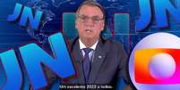 Bolsonaro ganhou destaque negativo no último ‘JN’ de 2021  Foto: Fotomontagem: Blog Sala de TV