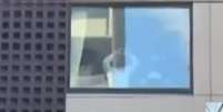 Djokovic foi à janela de hotel para saudar fãs (Imagem: reprodução TV)  Foto: Lance!