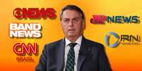 Bolsonaro tem ampla visibilidade nos canais de notícias  Foto: Fotomontagem: Blog Sala de TV