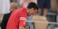 Tenista sérvio Novak Djokovic celebra vitória no Roland Garros, em Paris, França 13/06/2021 Susan Mullane/USA TODAY Sports  Foto: Reuters