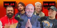Lula entre os apresentadores Igor, Monark, Mítico e Igão  Foto: Fotomontagem: Blog Sala de TV