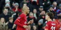 Fabinho fez dois gols na vit&oacute;ria do Liverpool neste domingo pela Copa da Inglaterra Phil Noble Reuters  Foto: Phil Noble  / Reuters