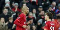 Fabinho fez dois gols na vitória do Liverpool neste domingo pela Copa da Inglaterra Phil Noble Reuters  Foto: Phil Noble  / Reuters