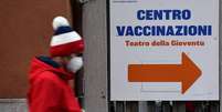 Entrada de centro de vacinação anti-Covid em Gênova, na Itália  Foto: ANSA / Ansa - Brasil