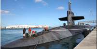 O submarino nuclear USS Nevada pode ficar submerso no oceano por semanas  Foto: US Navy / BBC News Brasil