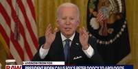 A Fox News noticiou o pedido de desculpas de Biden  Foto: Reprodução/TV