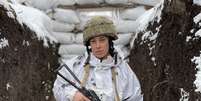 Maria está na linha de frente oriental da Ucrânia. 'Estamos firmes', diz  Foto: BBC News Brasil