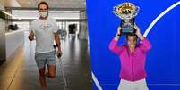 Após lesão no pé, Rafael Nadal admitiu que pensou em se aposentar do tênis, em 2021 (Fotos: Arquivo Pessoal; PAUL CROCK / AFP)  Foto: Lance!