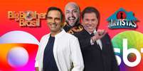 Tadeu Schmidt, Tiago e Silvio: Globo e SBT ‘unidos’  Foto: Fotomontagem: Blog Sala de TV