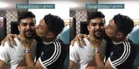 Matheus Azevedo recebendo beijo de Popó  Foto: Instagram