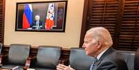 Reunião entre Joe Biden, presidente dos EUA, e Vladimir Putin, da Rússia  Foto: The White House/Divulgação via REUTERS