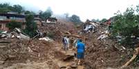 Destruição causada pela chuva na localidade de Alto da Serra, no município de Petrópolis  Foto: Bruno Kaiuca/Zimel Press / Estadão