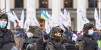 Protesto em Kiev, na Ucrânia   Foto: Dominika Zarzycka/Sipa USA