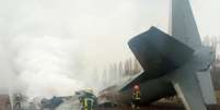 Avião militar ucraniano foi derrubado em meio ao conflito com a Rússia  Foto: Reuters