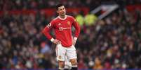 Lesionado, Cristiano Ronaldo está fora da partida contra o Manchester City (OLI SCARFF / AFP)  Foto: Lance!