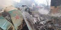 Su-34 foi abatido ao norte de Kiev no último sábado  Foto: Serviço Estatal de Emergência da Ucrânia