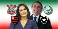 Michelle e Bolsonaro são torcedores rivais no futebol  Foto: Divulgação/Presidência da República