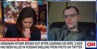 &Acirc;ncora da CNN se emociona com drama de ucraniano   Foto: Reprodu&ccedil;&atilde;o