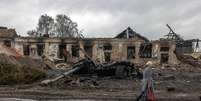 Estação de trem destruída na região de Sumy, no norte da Ucrânia  Foto: ANSA / Ansa - Brasil