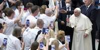 Papa Francisco durante audiência no Vaticano  Foto: ANSA / Ansa - Brasil